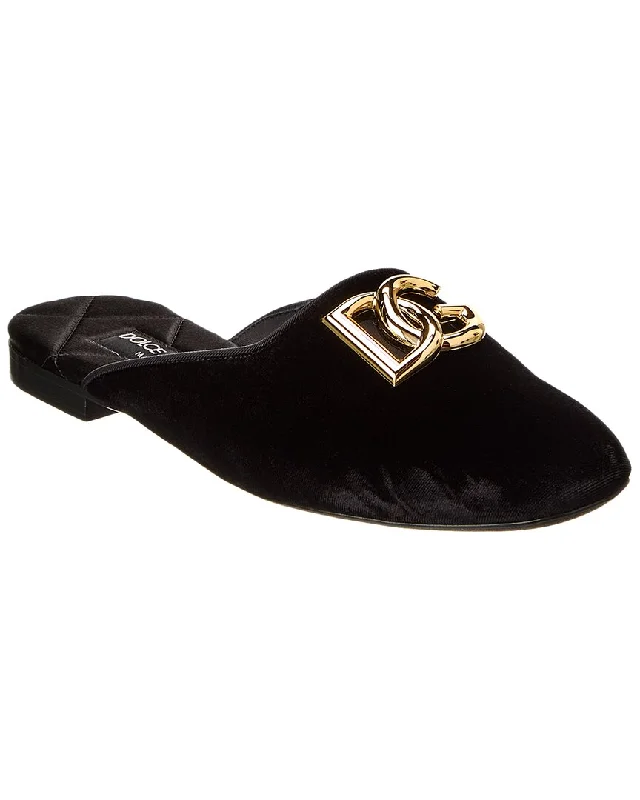 Slippers with warm nap beds -Dolce & Gabbana Velvet Mule