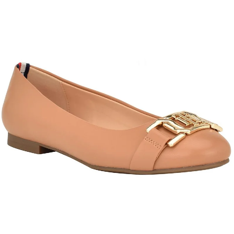 Flats for women with dry soles -Tommy Hilfiger Womens Gallyne Logo Flat Ballet Flats