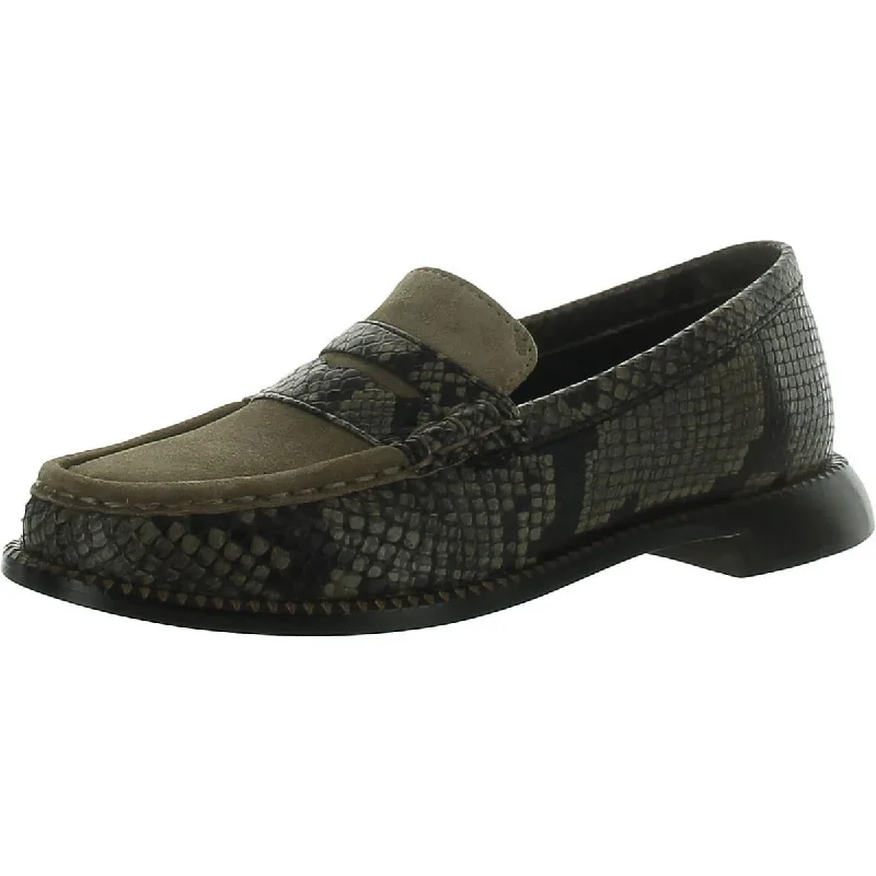 Durable loafers for busy evening resilience-Freda Salvador Womens Elba Animal Print Loafers