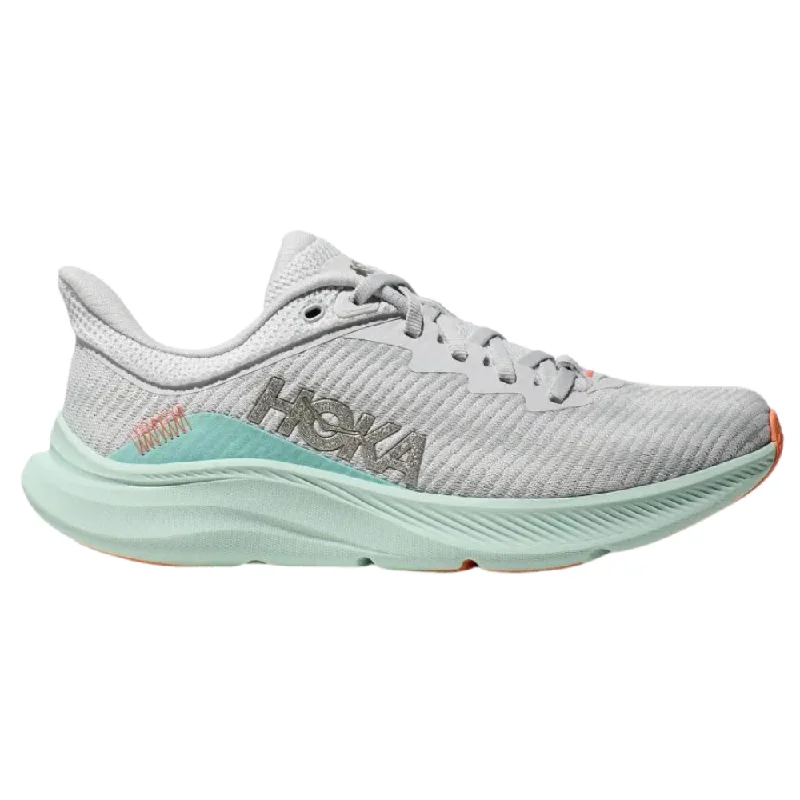 Running shoe with bright run weave -Hoka Solimar Stardust/Aqua Breeze Running Shoe (Women's)