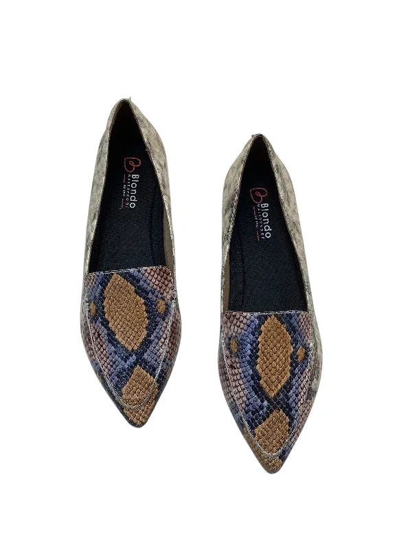 Flats for men with knee aches -Shoes Flats By Blondo In Snakeskin Print, Size: 7