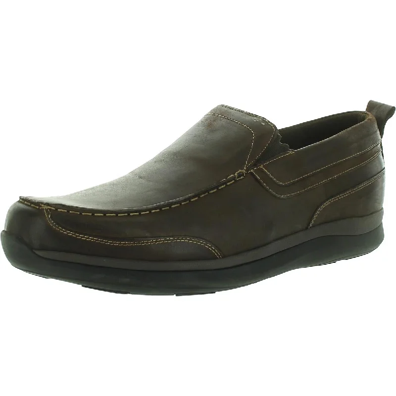 Cushioned loafers for relaxed night leisure-Propet Mens Preston Leather Slip-On Loafers