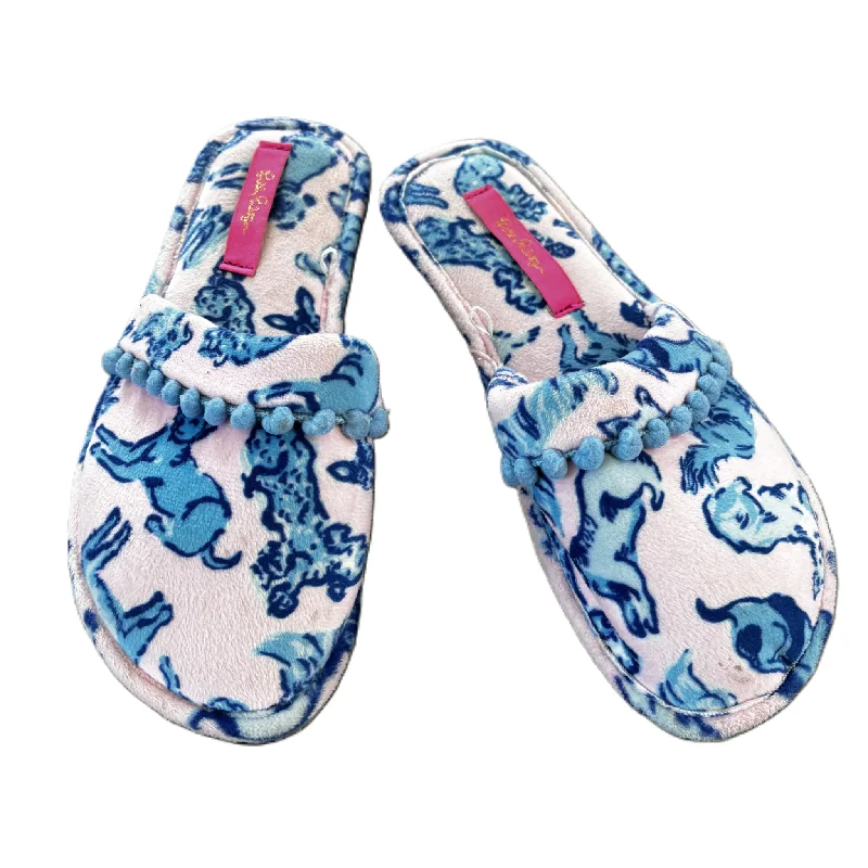 Slippers with chill nap tones -Slippers Designer By Lilly Pulitzer In Blue & Pink