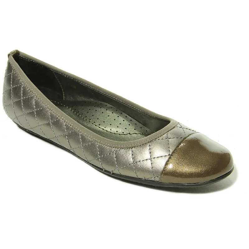 Flats with vivid sole trims -VANELi Womens Serene Quilted Slip On Round-Toe Shoes