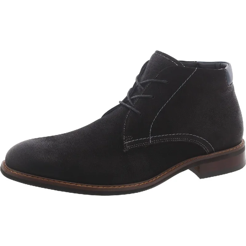 Steve Madden Mens Baran Nubuck Lace-Up Chukka Boots