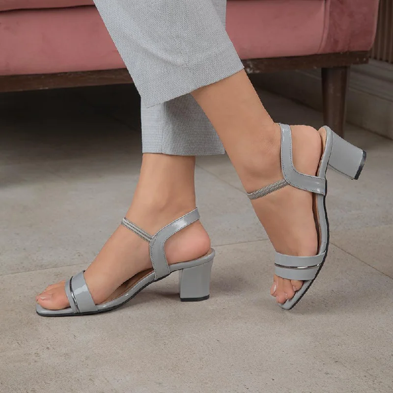 Sandals with rugged designs -The Rachel Grey Women's Dress Block Heel Sandals Tresmode