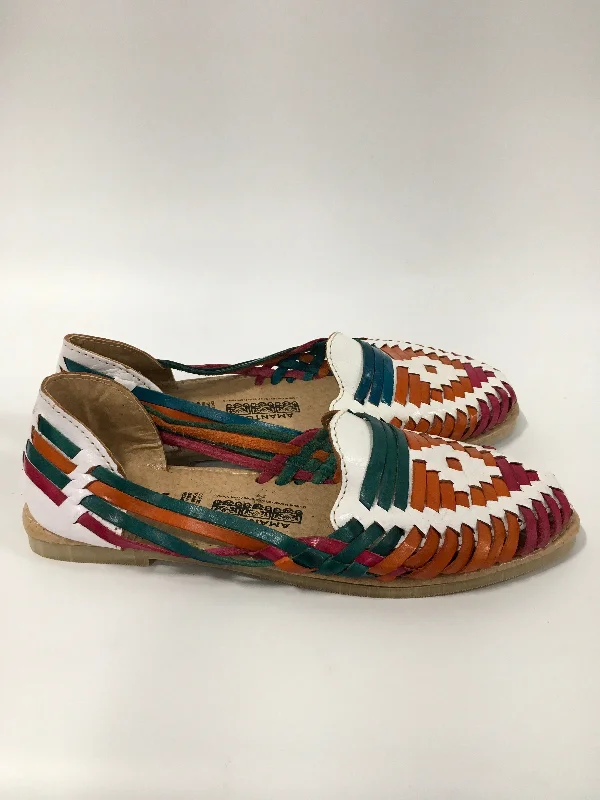 Flats with bold heel overlays -Multi-colored Shoes Flats Amantoli, Size 9