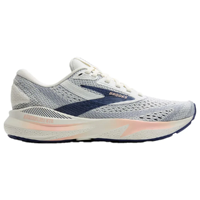 Running shoe for track run fun -Brooks Adrenaline GTS 24 Grey/Blue Ribbon/Peach Running Shoe (Women's)