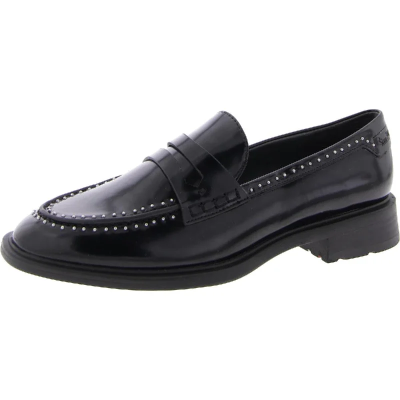 Breathable loafers for airy evening serenity-Franco Sarto Womens A EDEN STUDS Patent Leather Cushioned Footbed Loafers