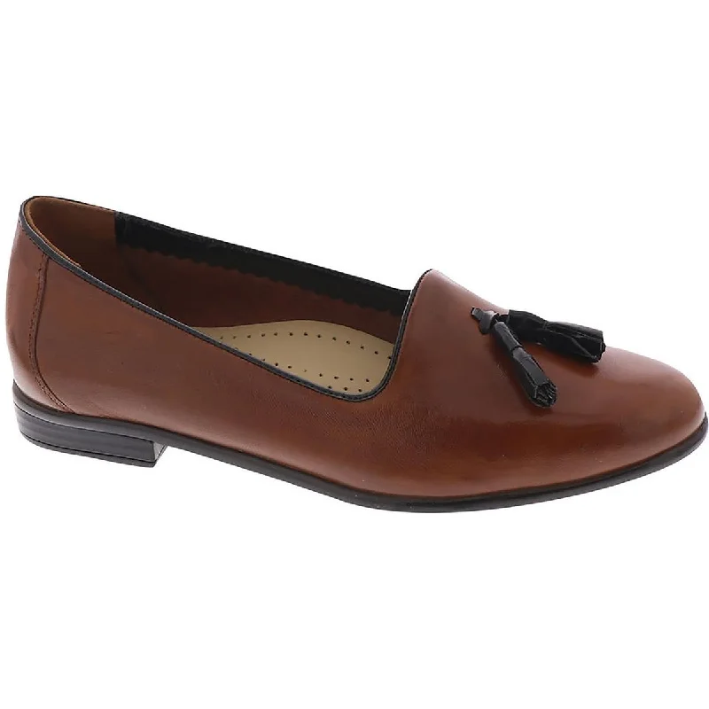 Flats for outdoor dusk scenes -Trotters Womens LIZ TASSEL Faux Leather Casual Slip-On Shoes