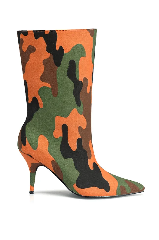 ORSON-ORANGECAMO STILETTO BOOTIE