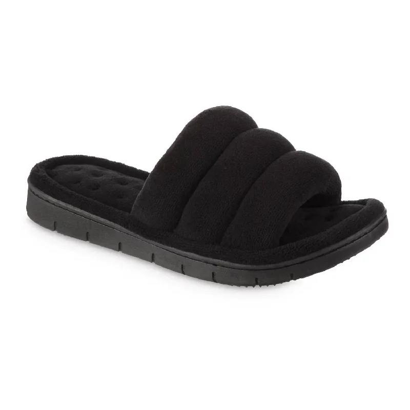 Slippers with gentle nap treads -Women's Recycled Aster Slide Slipper In Black