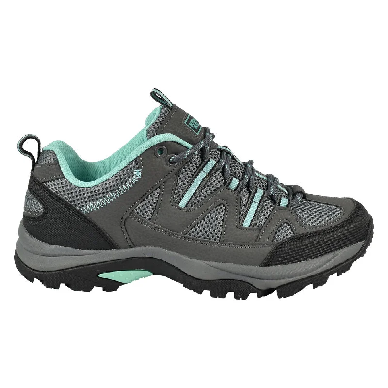 Running shoe with rich run treats -Nord Trail Women's Mt. Evans Charcoal/Mint Hiking Trail Running Casual Shoe