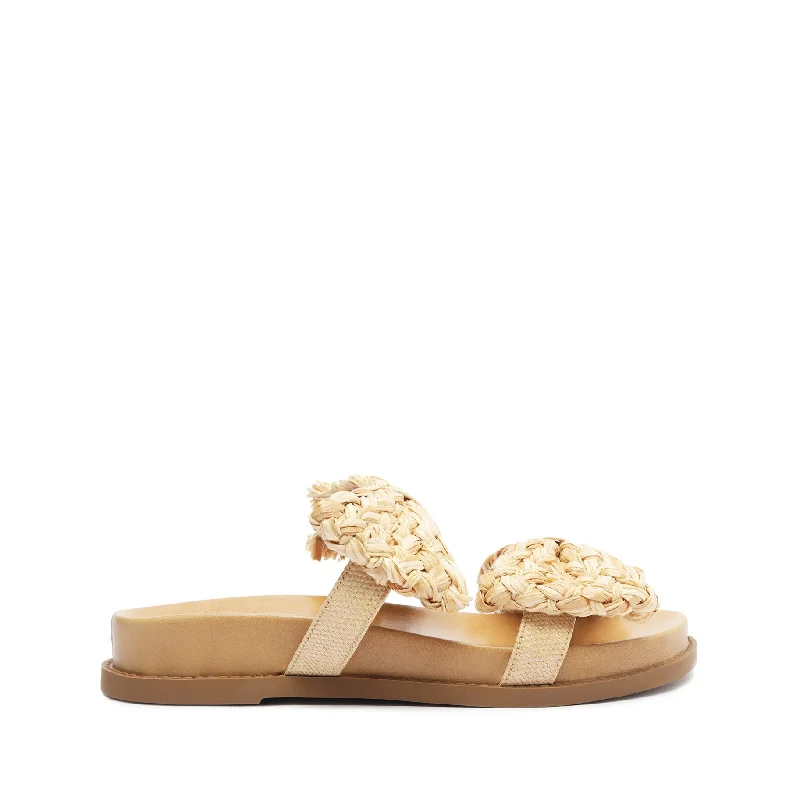 Flats with thick padded linings -Lienne Sporty Straw Sandal