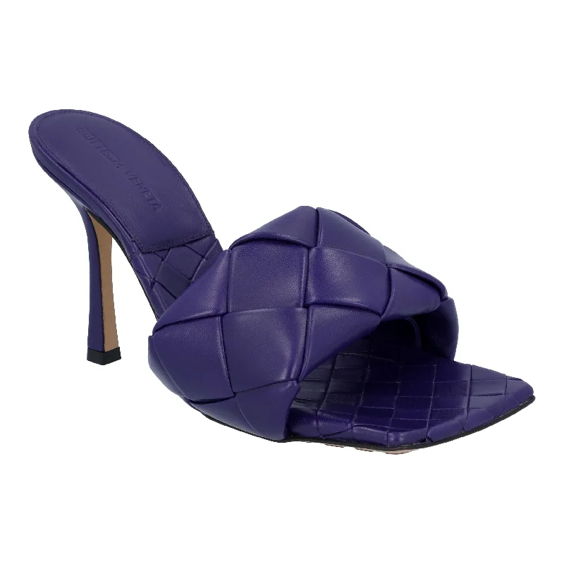 Slippers for slow nap nights -Bottega Veneta Women Lido Padded Mule in purple Lambskin