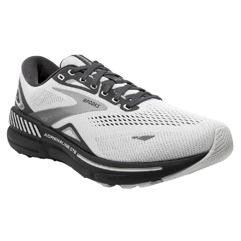 Running shoe with earth run hues -Brooks Adrenaline GTS 23 Oyster/Ebony/Alloy Running Shoe (Men's)