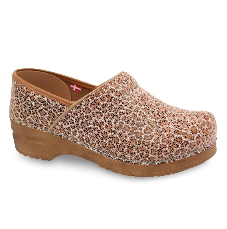 Slippers with sure nap treads -Women's Original Professional Clog In Printed Suede Nature