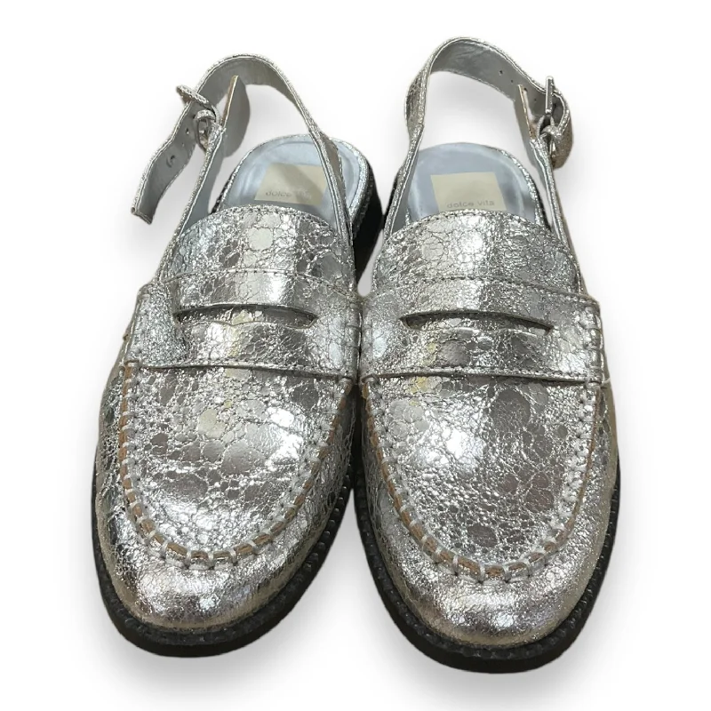 Flats with vivid heel trims -Shoes Flats By Dolce Vita In Silver, Size: 9