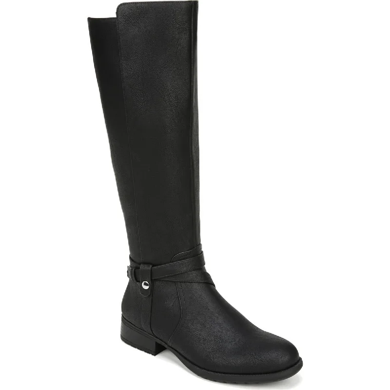 LifeStride Womens Xtrovert Faux Leather Wide Calf Riding Boots