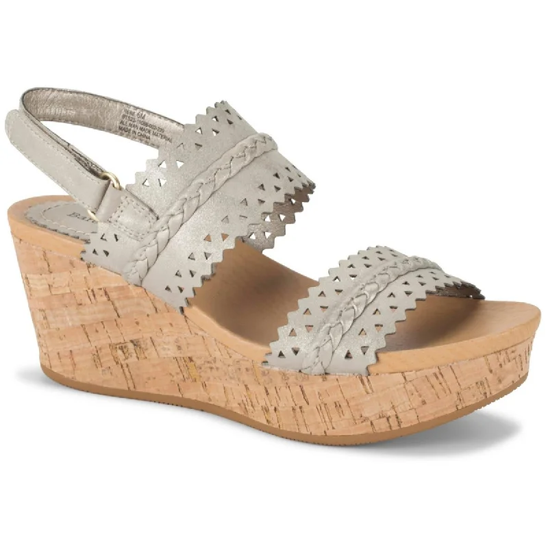 Sandals for beach vacations -Baretraps Womens Rene Cork Platform Wedge Sandals