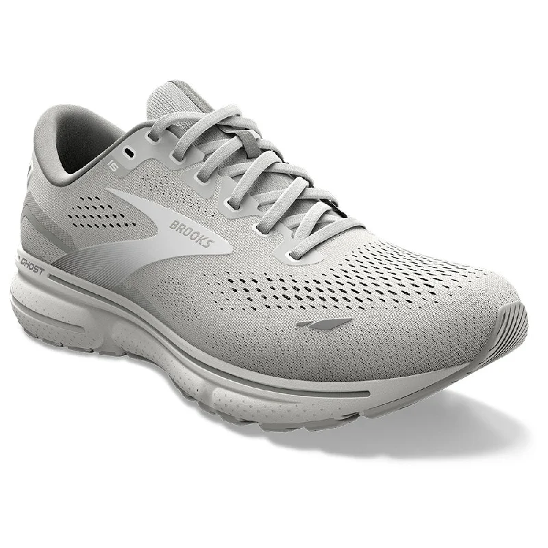 Running shoe for track run chats -Brooks Ghost 15 Running Shoe Oyster/Alloy/White (Women's)