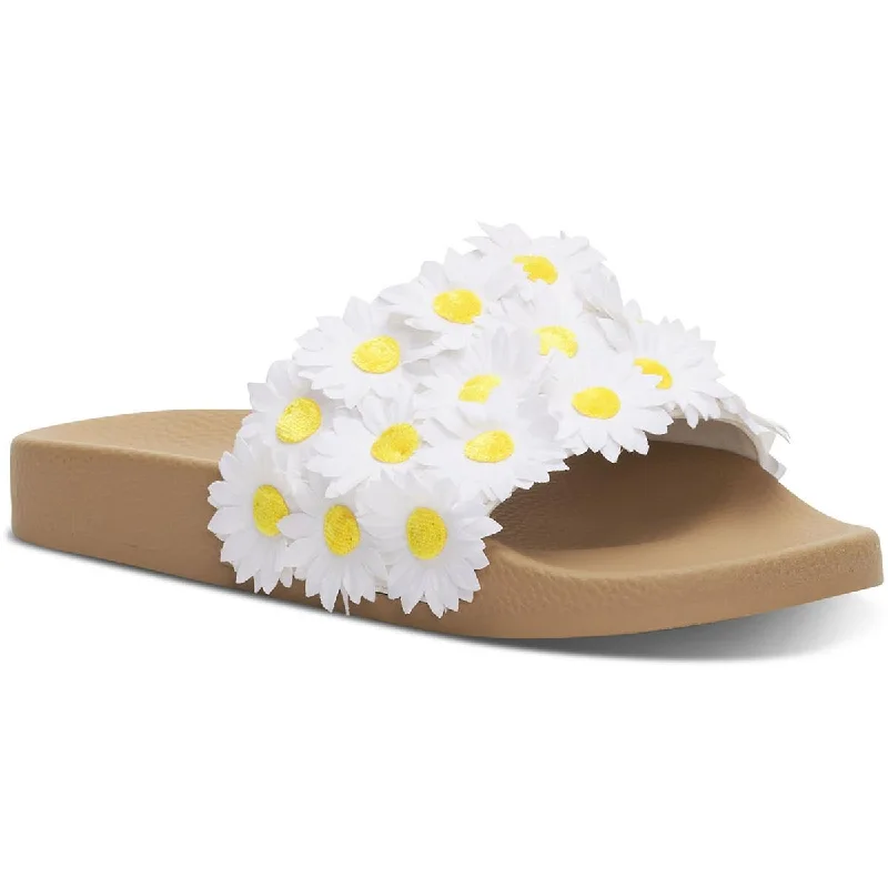 Sandals with thick soles -Lucky Brand Womens Gellion Applique Embellished Slide Sandals