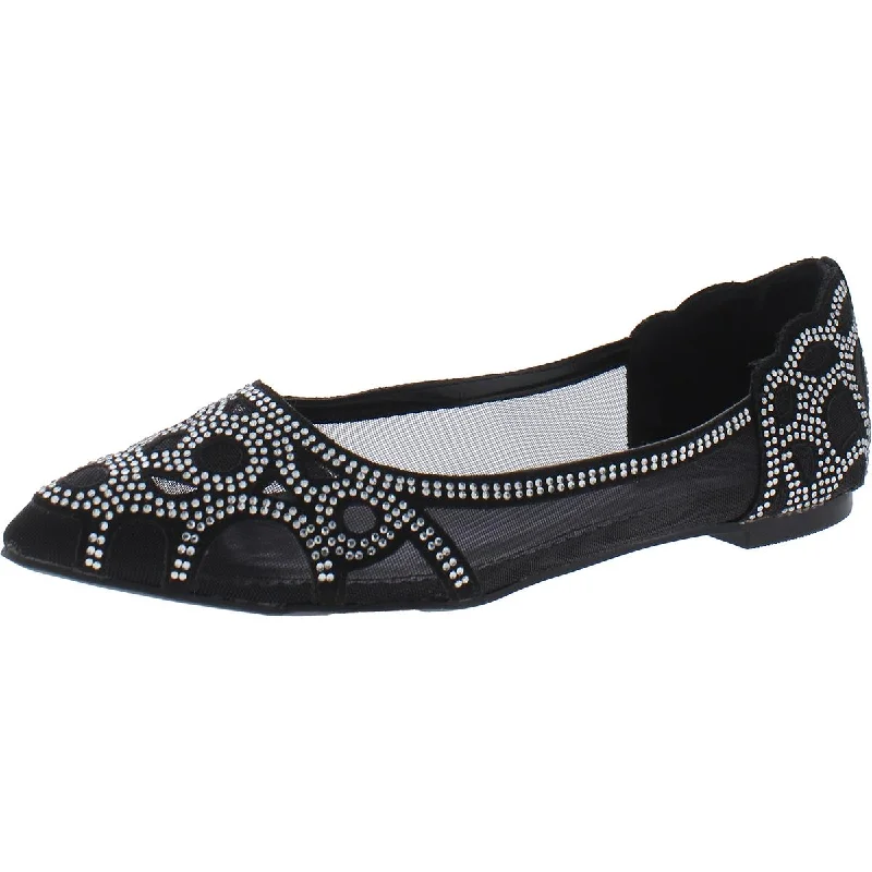 Best loafers for summer rooftop relaxation-Journee Collection Womens Rhinestone Mesh Loafers