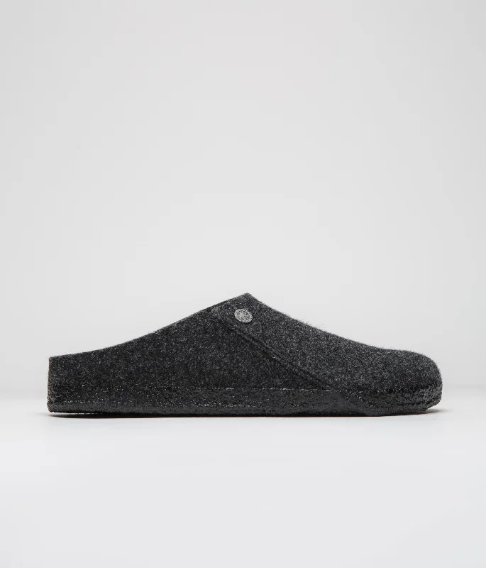 Slippers with gentle nap treads -Birkenstock Zermatt Felt Slippers - Anthracite