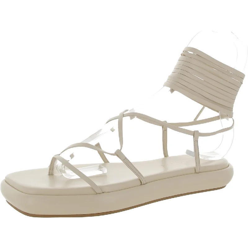 Sandals for active kids -Ilio Smeraldo Womens Geraldine 02 Leather Ankle Tie Flatform Sandals