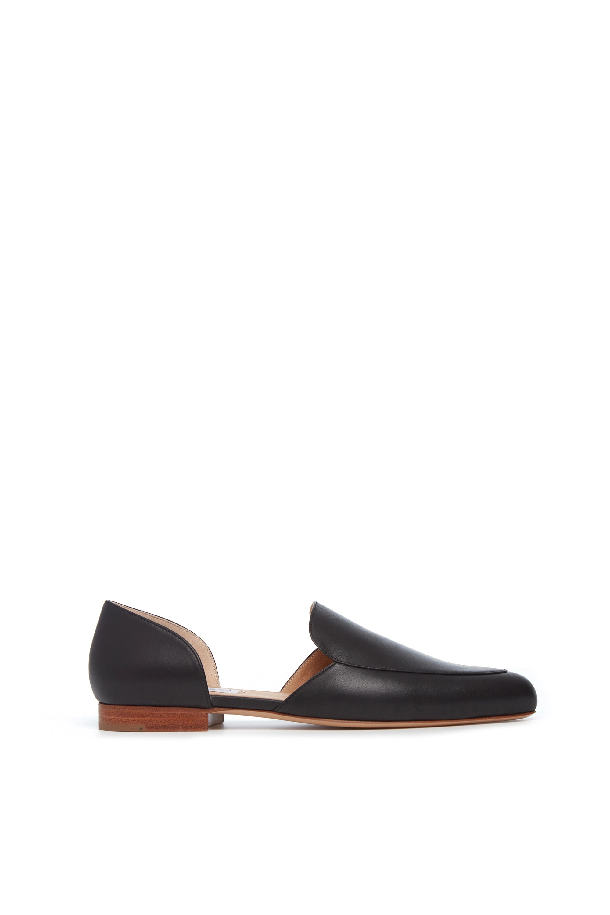 Flats with skid-proof sole grips -Jax Flat Shoe in Black Leather