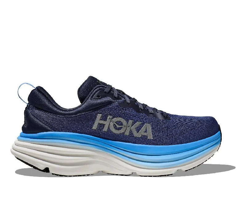 Chill running shoe for casual laps -Men's Bondi 8 Running Shoes In Outer Space/all Aboard