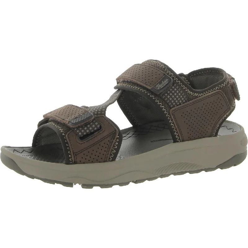 Sandals with cushy midsoles -Florsheim Mens Tread Lite Casual Ankle Strap Wedge Sandals