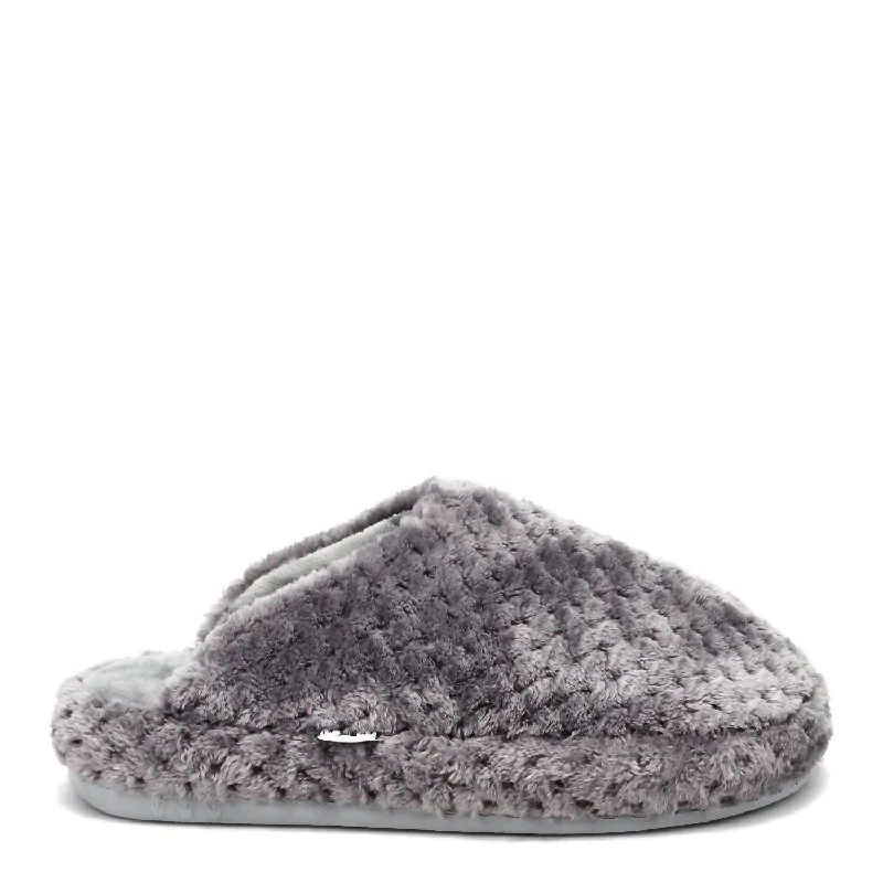 Slippers with tacky nap grip -Women's Unwind Slipper In Dark Grey