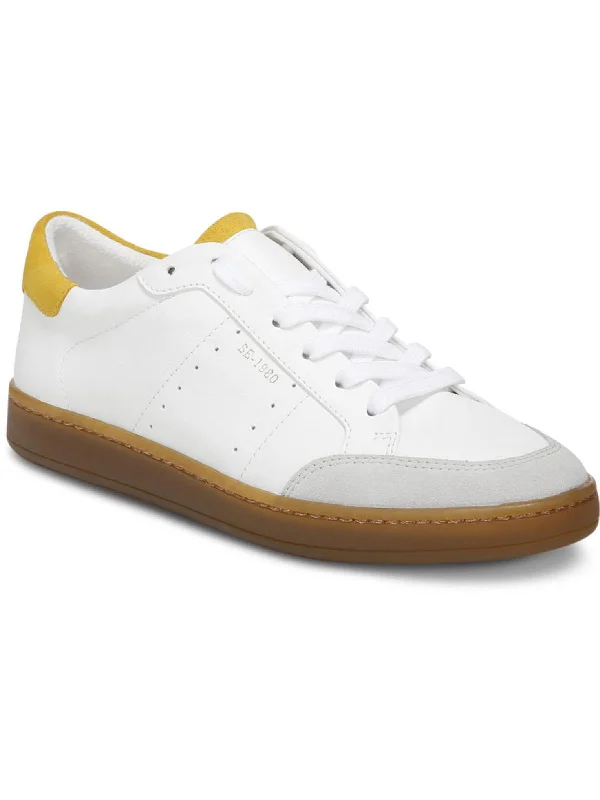 white/yellow leather