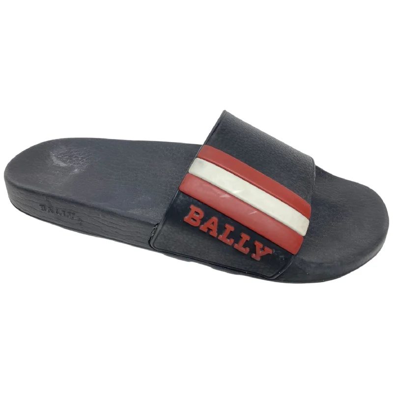 Flats with rich summer hues -Sandals Flats By Bally In Black & Red, Size: 8.5