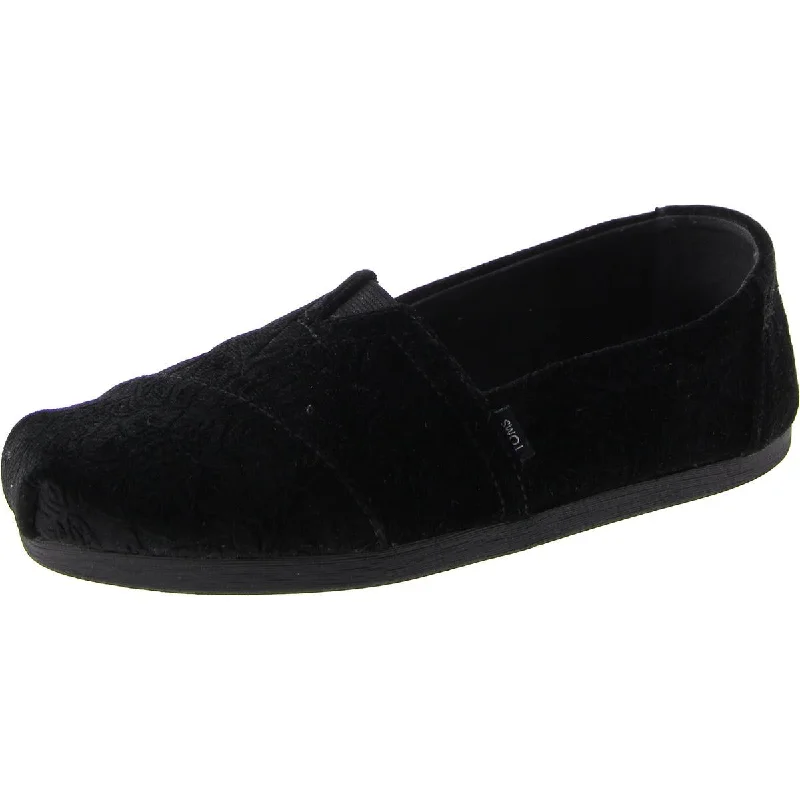 Flats for outdoor dusk suppers -Toms Womens Velvet Flat Ballet Flats