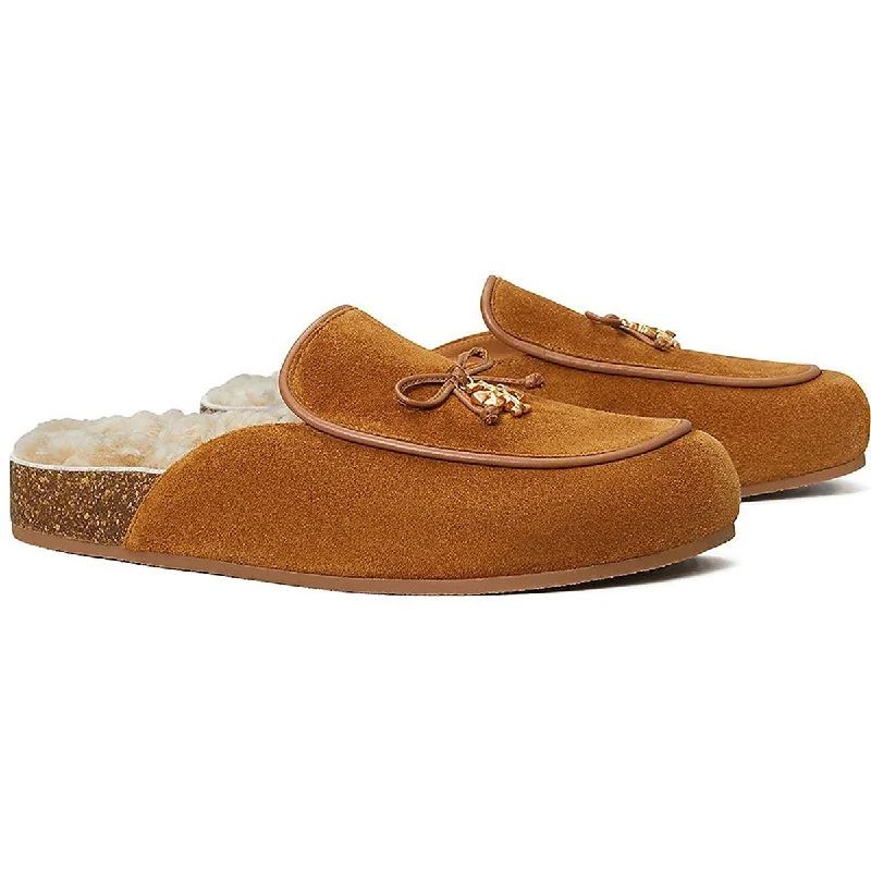 Flats with fine sole patterns -Tory Burch Womens Charm Shearling Footbed Mules