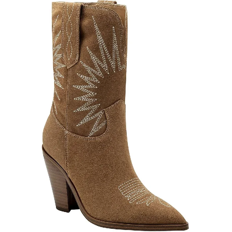 Marc Fisher Womens Rogers Leather Embroidered Cowboy, Western Boots