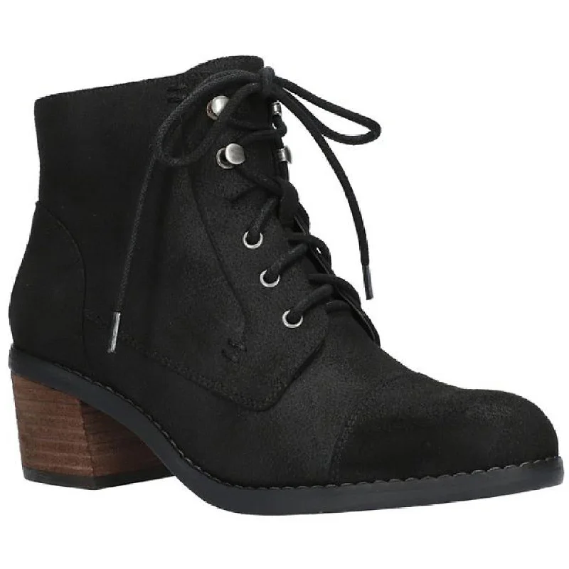 Bella Vita Womens Sarina Faux Suede Ankle Combat & Lace-up Boots