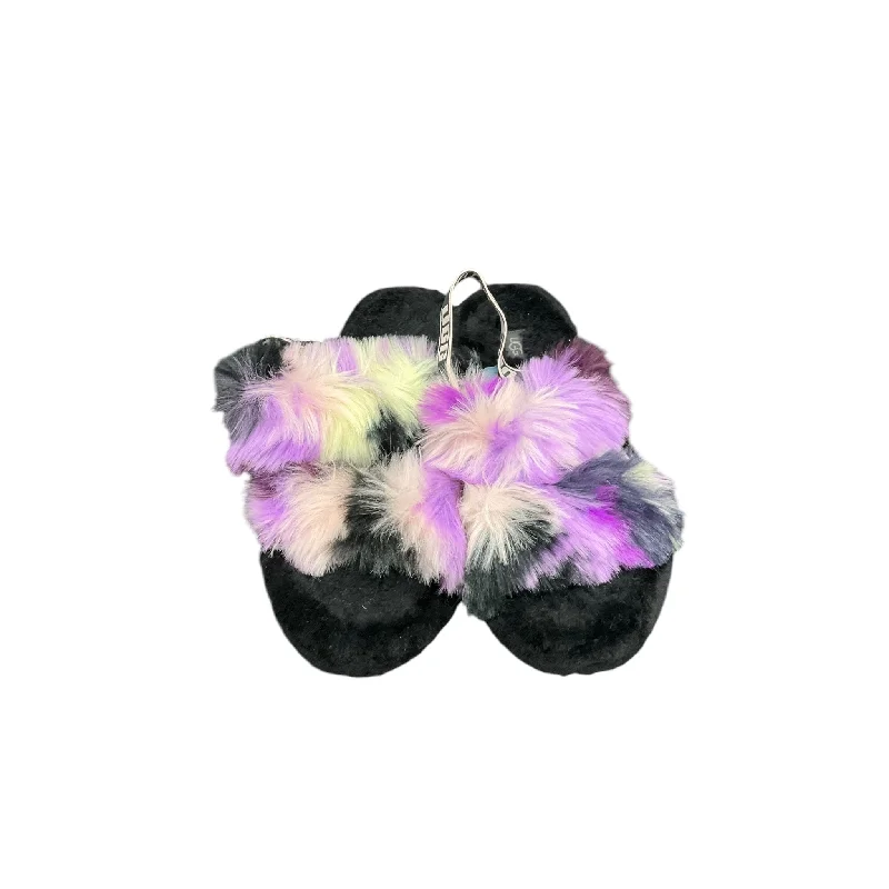 Slippers with sealed nap weave -Slippers Designer By Ugg In Black & Purple