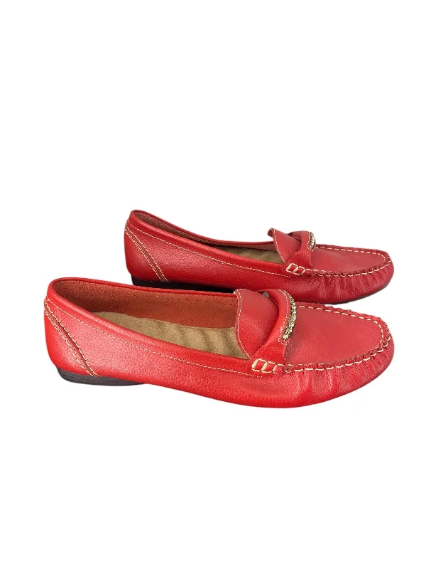 Flats with padded heel linings -Shoes Flats By Clothes Mentor In Red, Size: 11