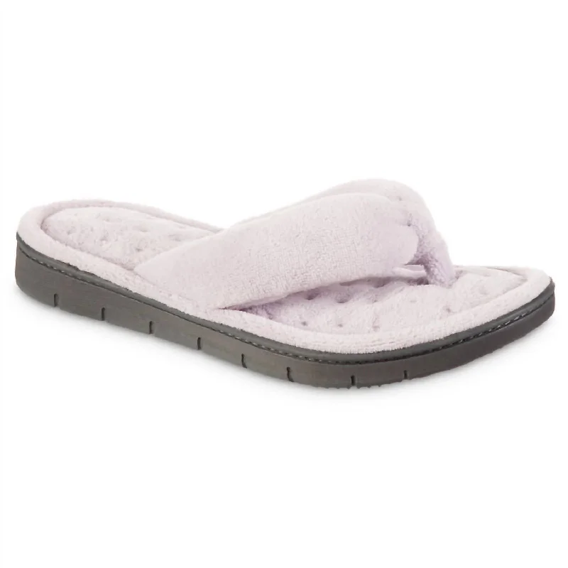 Slippers with late nap calm -Women's Recycled Aster Thong Slipper In Thistle