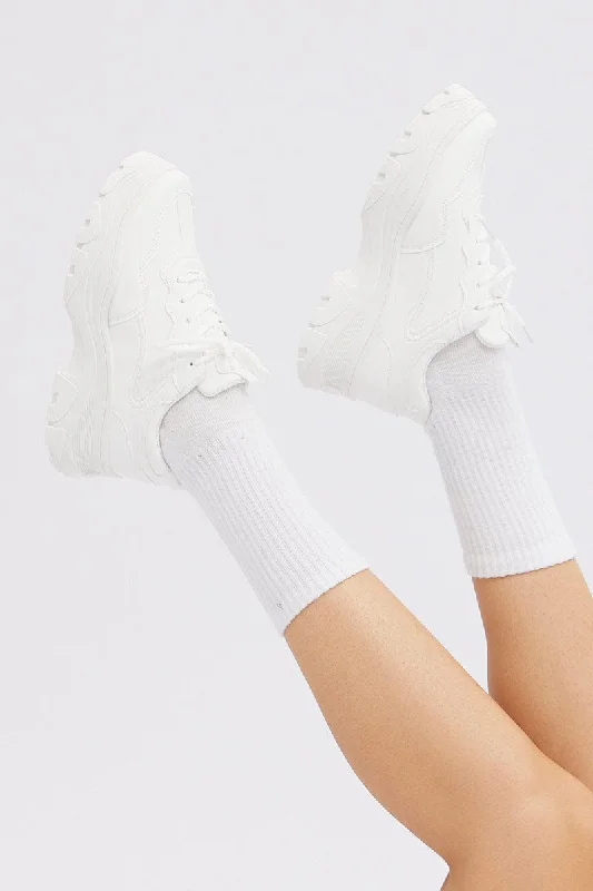 White Chunky Sneakers Trainers