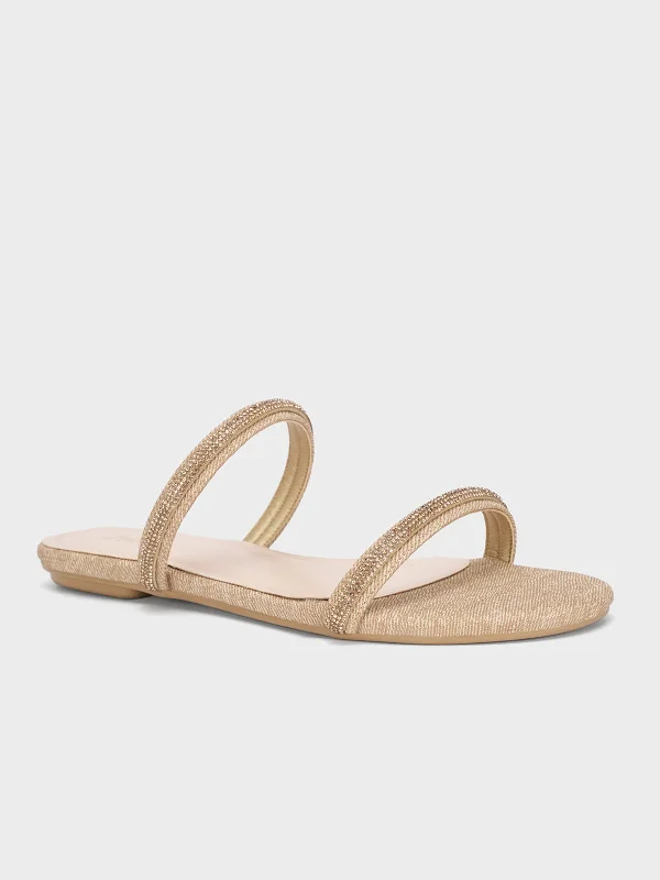 Slippers with ritzy nap stash -Women's "GLAUCIO" Strappy Open Toe Slippers