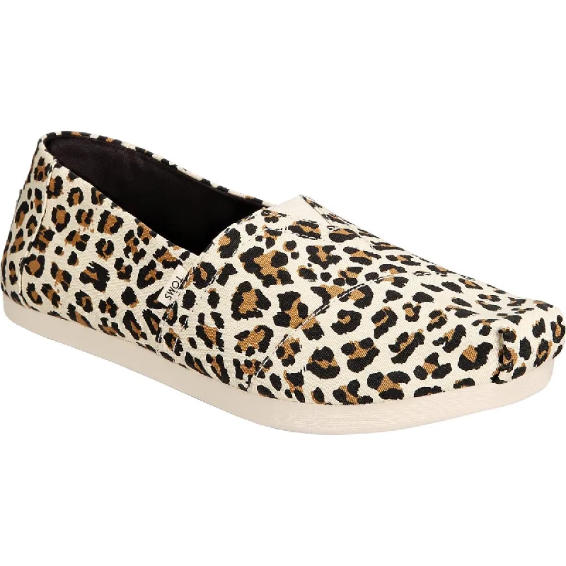 Flats with firm sole alignment -Tom's Alpargata Women's Classic Canvas Leopard Print Flat Espadrille