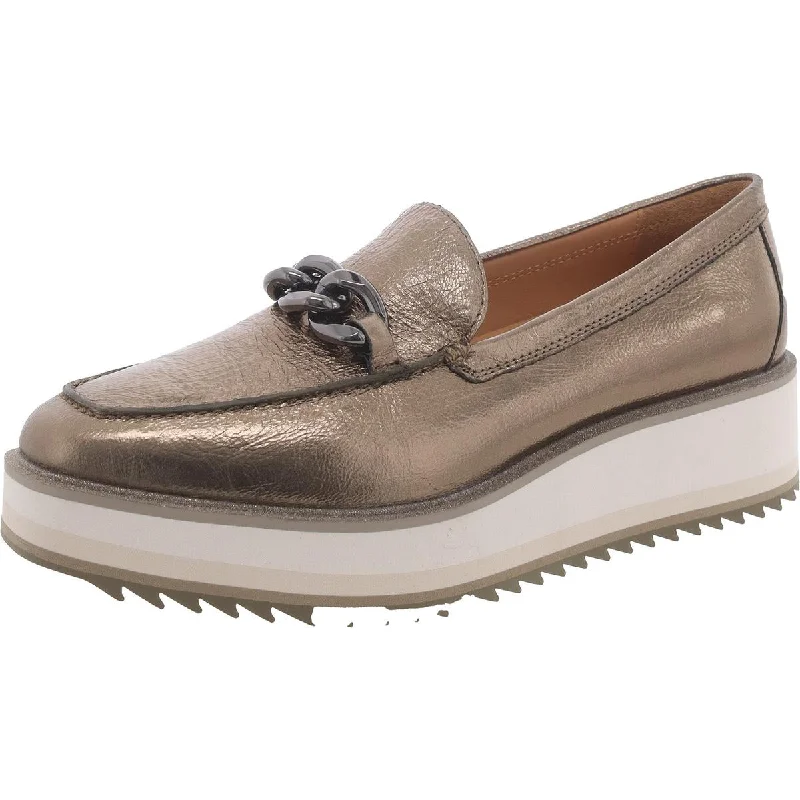 Cheap loafers for simple evening sophistication-Johnston & Murphy Womens Gracelyn Leather Chain Loafers