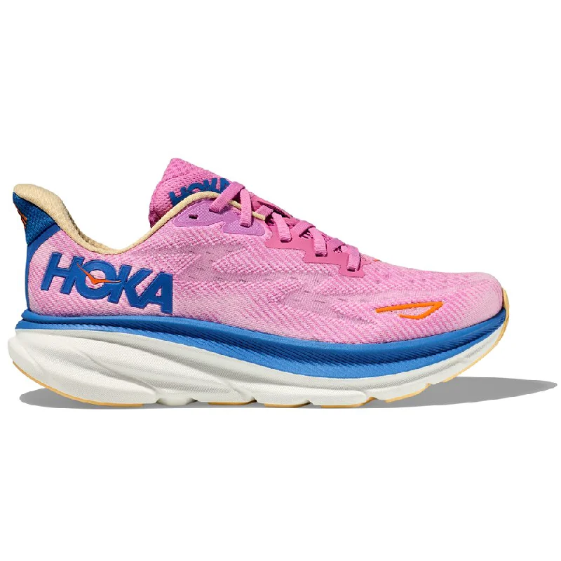 Running shoe with eco run hues -Hoka Clifton 9 Running Shoe Cyclamen/Sweet Lilac (Women's)