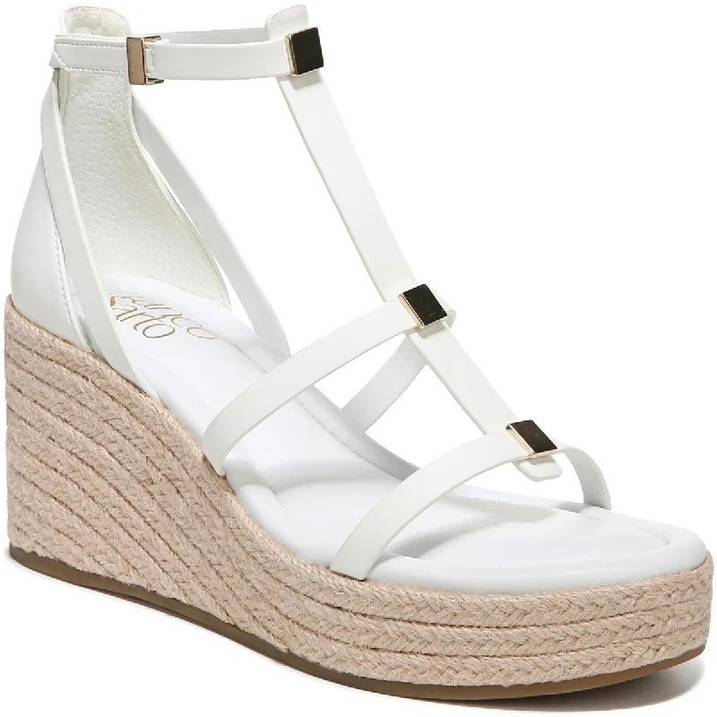 Sandals for quick comfort -Franco Sarto Womens Pana Faux Leather Open Toe Wedge Sandals