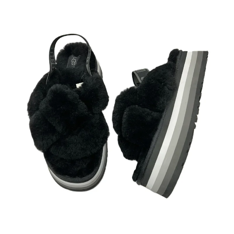 Slippers with swift nap hush -Slippers Designer By Ugg In Black & Grey, Size: 10