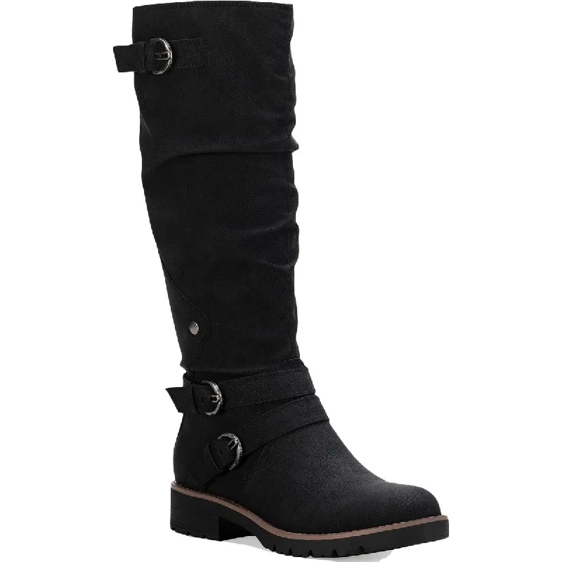 Sun + Stone Womens Brinley Faux Leather Knee-High Boots